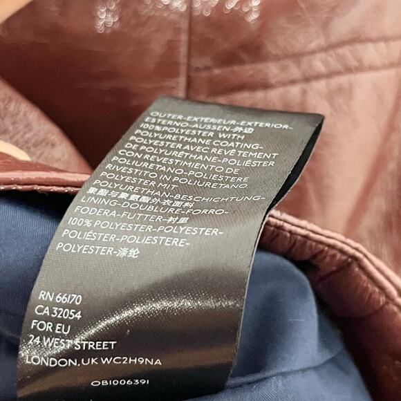 Anthropologie Maeve Skirt Faux Patient Leather Womens 4 Brown Pockets Mini - Picture 7 of 11